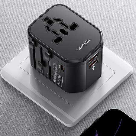 USAMS ŁADOWARKA SIECIOWA 3 PORTY 20W 2XUSB 1XUSB-C DO TABLETÓW SMARTFONÓW