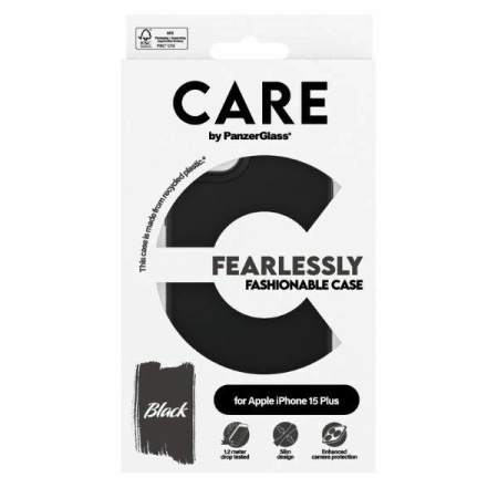 Etui CARE by PanzerGlass Fearlessly Fashionable Case na iPhone 15 Plus - czarne