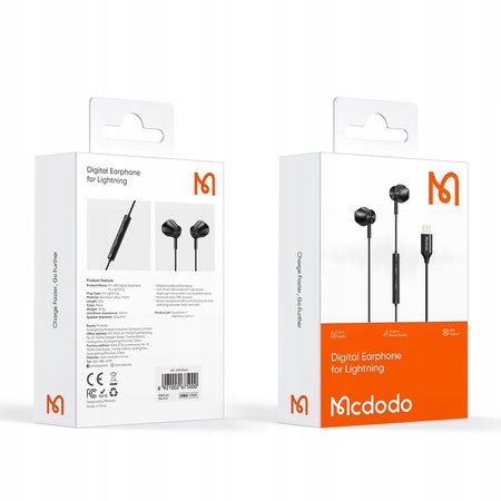 MCDODO WIRED HEADPHONES WITH MICROPHONE IN-EAR LIGHTNING FOR IPHONE 14 13