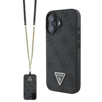 Guess GUHCP16SP4TDSCPK iPhone 166.1 czarny/black hardcase Leather Metal Logo Strass Crossbody
