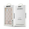 DKNY ETUI HARDCASE DO IPHONE 14 15 13 6,1 LEATHER CHECKERED MONO STRIPES
