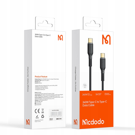 McDodo Kabel USB-C, ultra szybki PD 3.1 240W, 1.2M