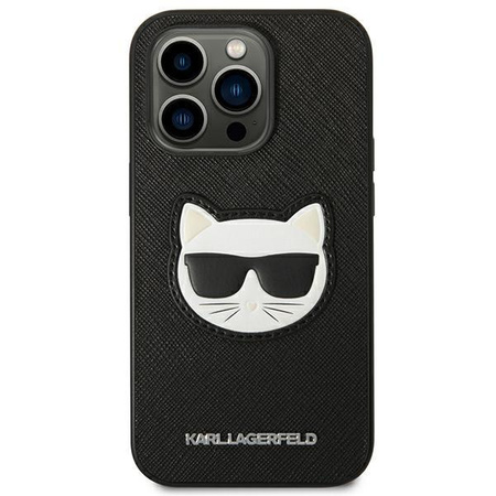 Karl Lagerfeld KLHCP14LSAPCHK iPhone 14 Pro 6,1" hardcase czarny/black Saffiano Choupette Head Patch