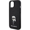 Etui Karl Lagerfeld Fixed Glitter Ikonik Logo Metal Pin do iPhone 15 - czarne
