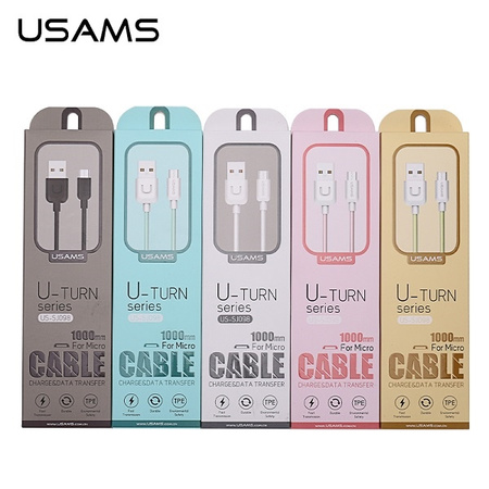 USAMS KABEL MICRO USB 2A DO TELEFONÓW 1M PRZEJŚCIÓWKA SZYBKIE ŁADOWANIE