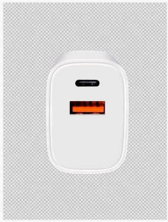 MOONX ładowarka sieciowa MC04 PD 20W 1xUSB-C + 1xUSB QC3.0 + kabel USB-C - USB-C Biały