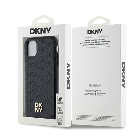 DKNY ETUI DO IPHONE 11 Xr 6.1 HARDCASE SKÓRZANE Z LOGO I MONOGRAM