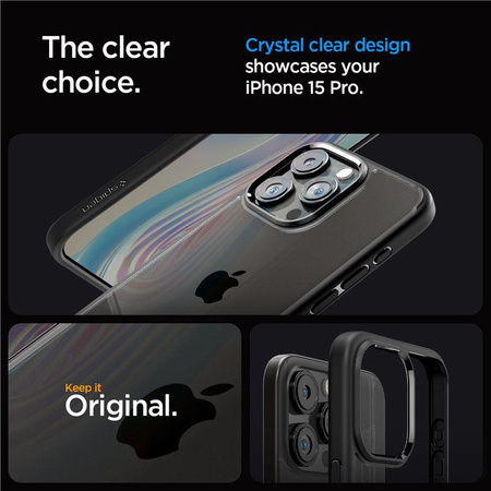 Spigen Crystal Hybrid, matte black - iPhone 15 Pro