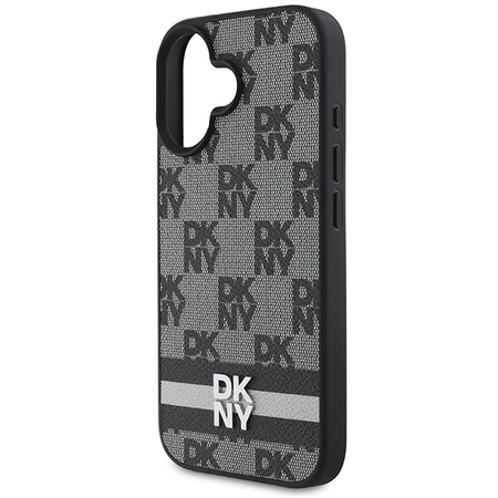 DKNY ETUI HARDCASE DO IPHONE 16 6.1 WZÓR CHECKERED STRIPES WYSOKIEJ JAKOŚCI