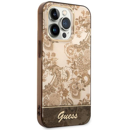 Guess GUHCP14LHGPLHC iPhone 14 Pro 6,1" ochre hardcase Porcelain Collection