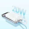 Powerbank Baseus Magnetic Mini MagSafe 10000mAh 20W z wbudowanym kablem Lightning - biały + kabel Baseus Simple Series USB-C - USB-C 60W 0.3m