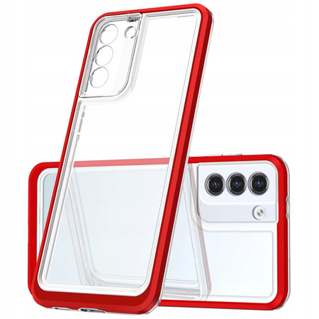 Clear 3in1 etui do Samsung Galaxy S23+ silikonowy pokrowiec z ramką czerwone