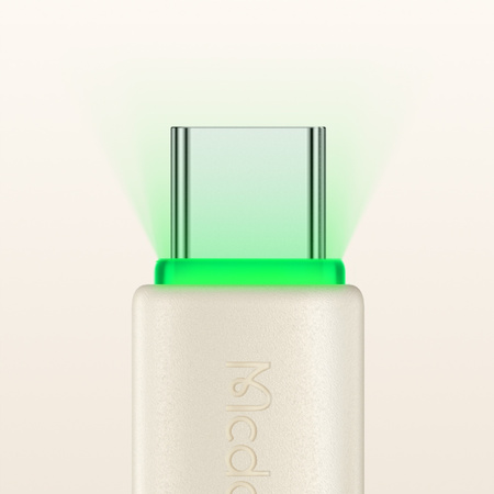 MCDODO USB-C FAST CHARGING CABLE FOR SAMSUNG XIAOMI TYPE C 6A 100W 1M LED BEIGE