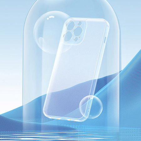 Baseus Frosted Glass Case etui pokrowiec do iPhone 13 Pro Max sztywna obudowa z żelową ramką przezroczysty (ARWS000802)