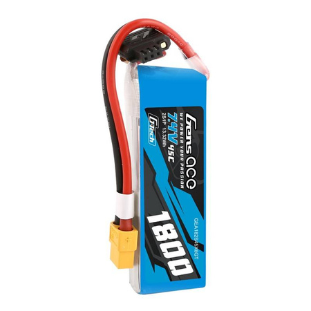 GENS ACE AKUMULATOR LIPO 1800MAH 7,4V 45C 2S1P XT60 DO MODELI RC Z DUŻĄ