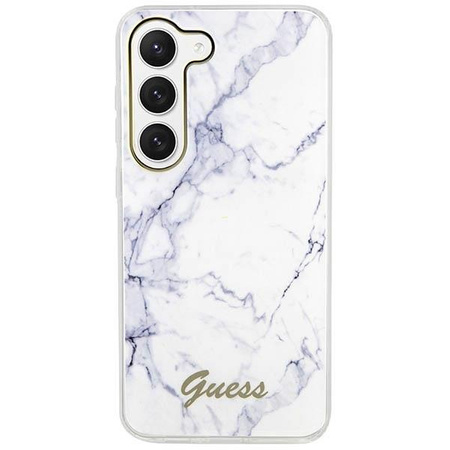 Etui Guess GUHCS23SPCUMAH S23 S911 - białe Marble