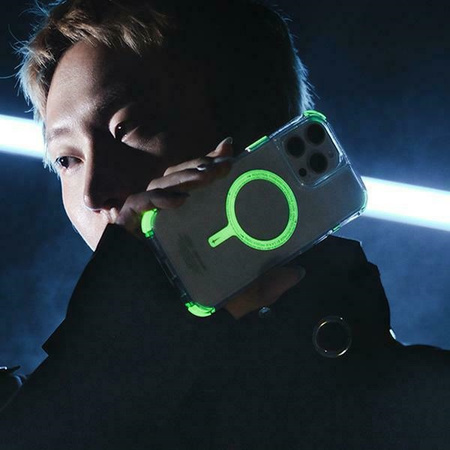 Skinarma etui Saido iPhone 16 6.1       Magnetic Charging zielony/green (niteglow)