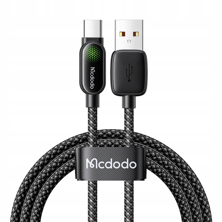 MCDODO KABEL USB-A USB-C SZYBKIE ŁADOWANIE PD 100W 1M LED CZARNY