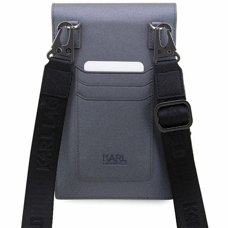 Etui Karl Lagerfeld Torebka KLWBSAKCPMG - srebrne Saffiano Karl&Choupette