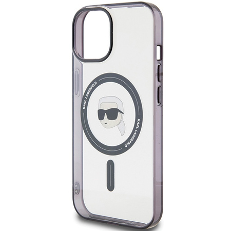 KARL LAGERFELD ETUI TRANSPARENTNE DO IPHONE 15 PLUS 6.7 KARL'S HEAD