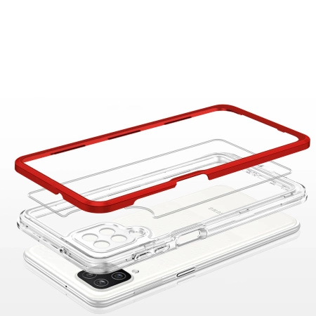 HURTEL CLEAR 3IN1 ETUI POKROWIEC DO SAMSUNG GALAXY A22 4G ŻELOWY Z RAMKĄ