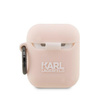 Etui Karl Lagerfeld KLA2RUNIKP na AirPods 1/2 - różowe Silicone Karl Head 3D