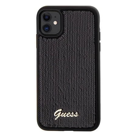 Etui Guess Sequin Script Metal na iPhone 11 / Xr - czarne
