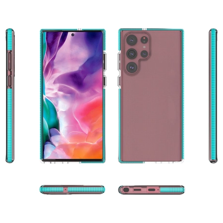 HURTEL SPRING CASE ŻELOWE ETUI DO SAMSUNG GALAXY S22 ULTRA Z KOLOROWĄ RAMKĄ