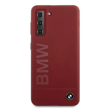 Etui BMW BMHCS21MSLBLRE S21+ G996 czerwony/red hardcase Silicone Signature Logo