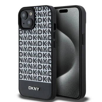 DKNY CASE HARDCASE DO IPHONE 15 14 13 DO MAGSAFE SKÓRZANE Z METALOWYM LOGO