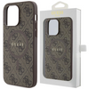 Etui Guess 4G Collection Leather Metal Logo MagSafe na iPhone 14 Pro Max - brązowe