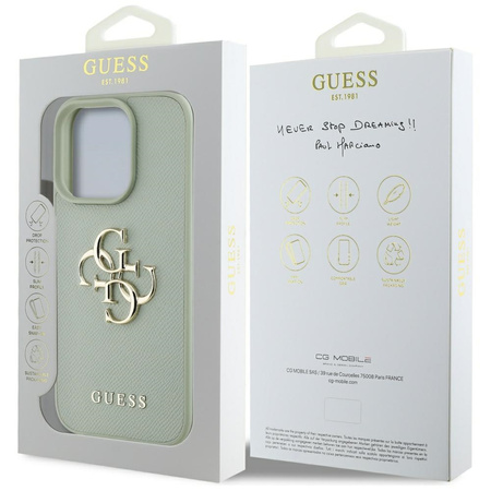 GUESS ETUI GRANULOWANE LOGO BIG 4G SMALL DO IPHONE 16 PRO MAX OCHRONNE