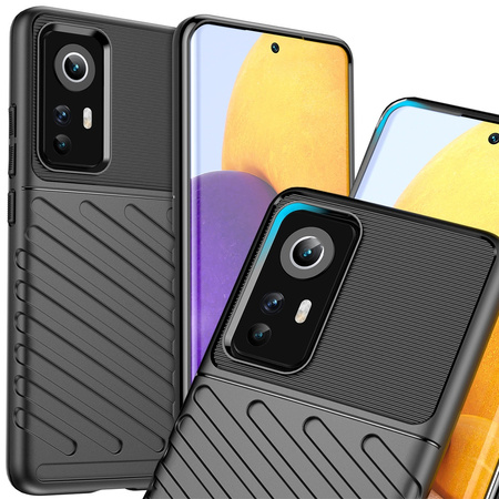 Thunder Case elastyczne pancerne etui pokrowiec Xiaomi 12/12X czarny