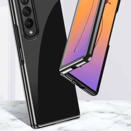 HURTEL CASE DO SAMSUNG GALAXY Z FOLD 4 POKROWIEC PLATING Z METALICZNĄ RAMKĄ