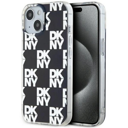 DKNY ETUI DO IPHONE 15 PLUS 14 PLUS 6.7 HARDCASE IML CHECKERED MONO WZÓR