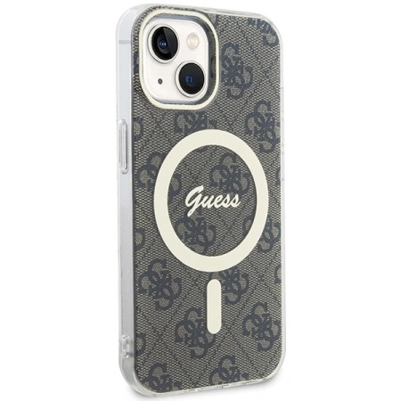 GUESS ETUI CASE IML 4G DO IPHONE 15 MAGSAFE BRĄZOWE Z FUNKCJĄ