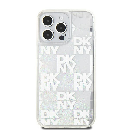 DKNY ETUI HARDCASE DO IPHONE 15 PRO MAX 6.7 Z LIQUID GLITTER MULTILOGO