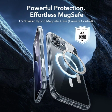 ESR ZESTAW CLASSIC HYBRID MAGSAFE DO IPHONE 17 Z SZKŁEM HARTOWANYM NA
