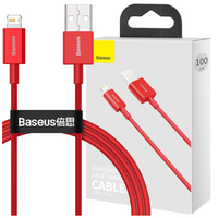 Baseus Superior kabel USB - Lightning 2,4 A 1 m czerwony (CALYS-A09)