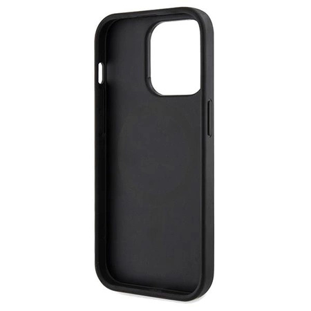 Etui Guess 4G Printed Stripes MagSafe na iPhone 15 Pro Max - czarne