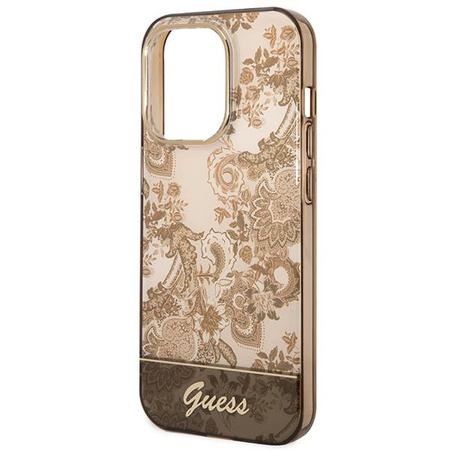 Guess GUHCP14LHGPLHC iPhone 14 Pro 6,1" ochre hardcase Porcelain Collection