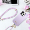 GUESS ZAWIESZKA TELEFON DO CORD LILA PASEK UNIWERSALNY 4G METALOWY CHARME
