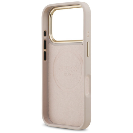 Etui Guess 4G Logo Plate MagSafe do      iPhone 17 Pro różowy