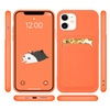 Card Case silikonowe etui portfel z kieszonką na kartę dokumenty do iPhone 12 Pro Max pomarańczowy