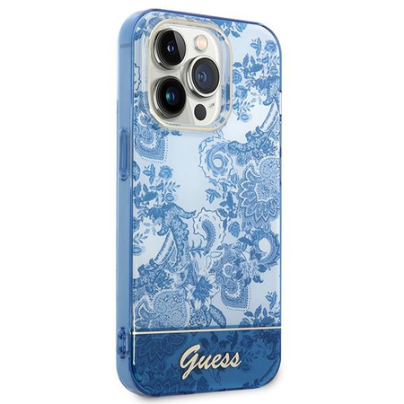 Guess GUHCP14XHGPLHB iPhone 14 Pro Max 6,7" niebieski/blue hardcase Porcelain Collection