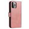 Etui portfel z klapką podstawką do iPhone 15 Pro Magnet Case - różowe