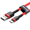 Baseus Cafule Cable wytrzymały nylonowy kabel przewód USB / USB-C QC3.0 3A 0,5M czerwony (CATKLF-A09)