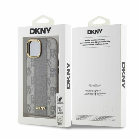 DKNY ETUI HARDCASE DO IPHONE 14 6.1 DO MAGSAFE Z WZOREM SKÓRZANYM CHECKERED