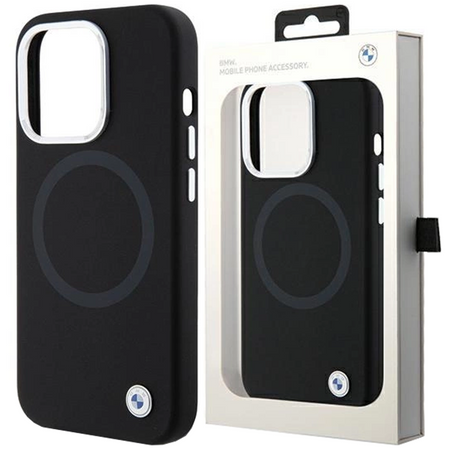 Etui BMW Signature Liquid Silicone MagSafe na iPhone 15 - czarne