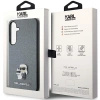 Etui Karl Lagerfeld Saffiano Karl&Choupette Metal Pin na Samsung Galaxy S24+ - szare